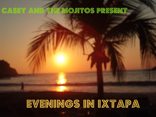 sunset, beach, ixtapa, mexico