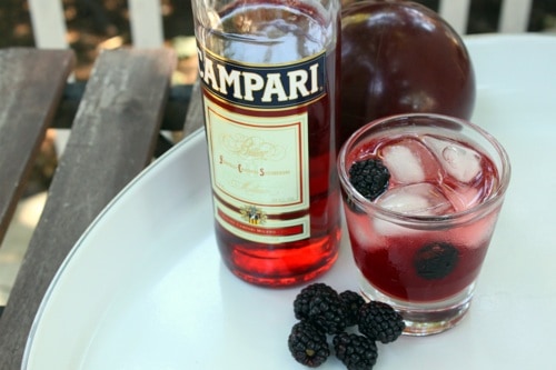 bocce, campari, blackberries