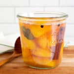 jar of pickled peaches