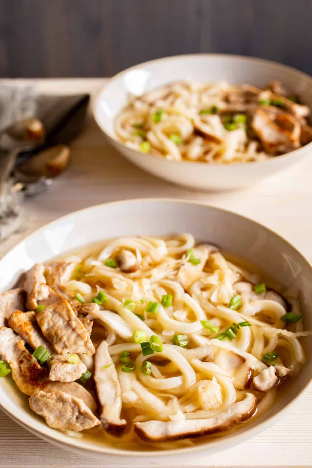 Miso Udon Soup with Shiitake Mushrooms