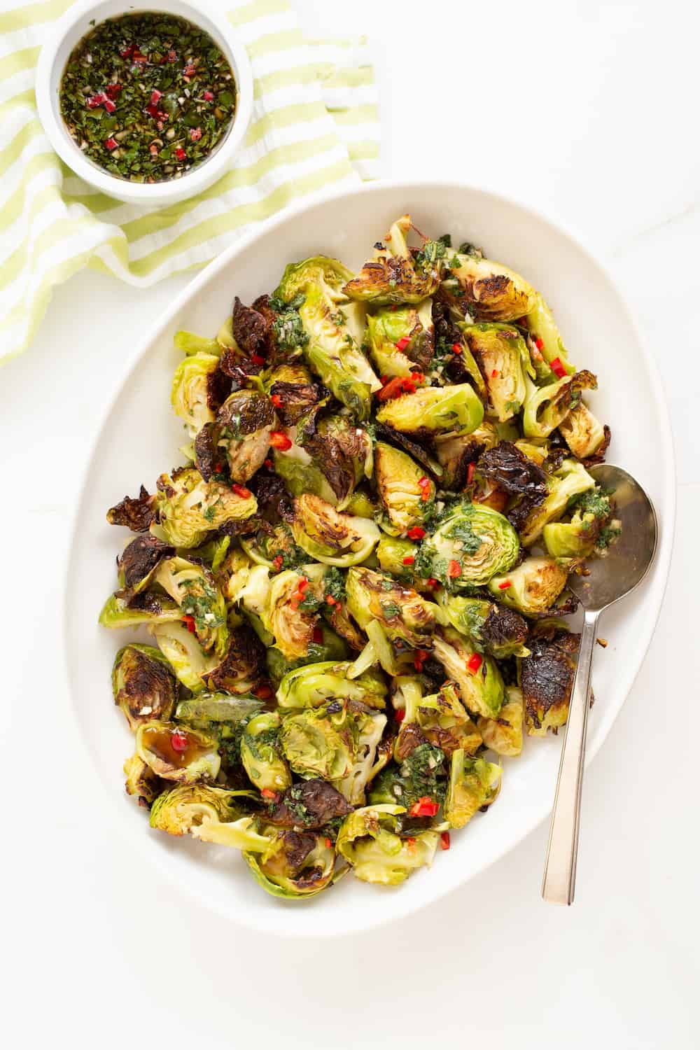 Roasted Brussels Sprouts with Honey and Mint