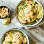 peanut noodles with green beans and lime