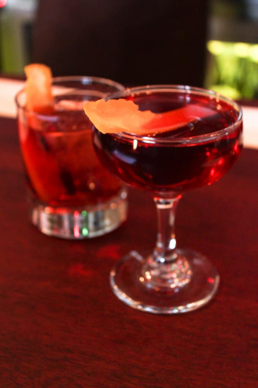 boulevardier and negroni cocktail