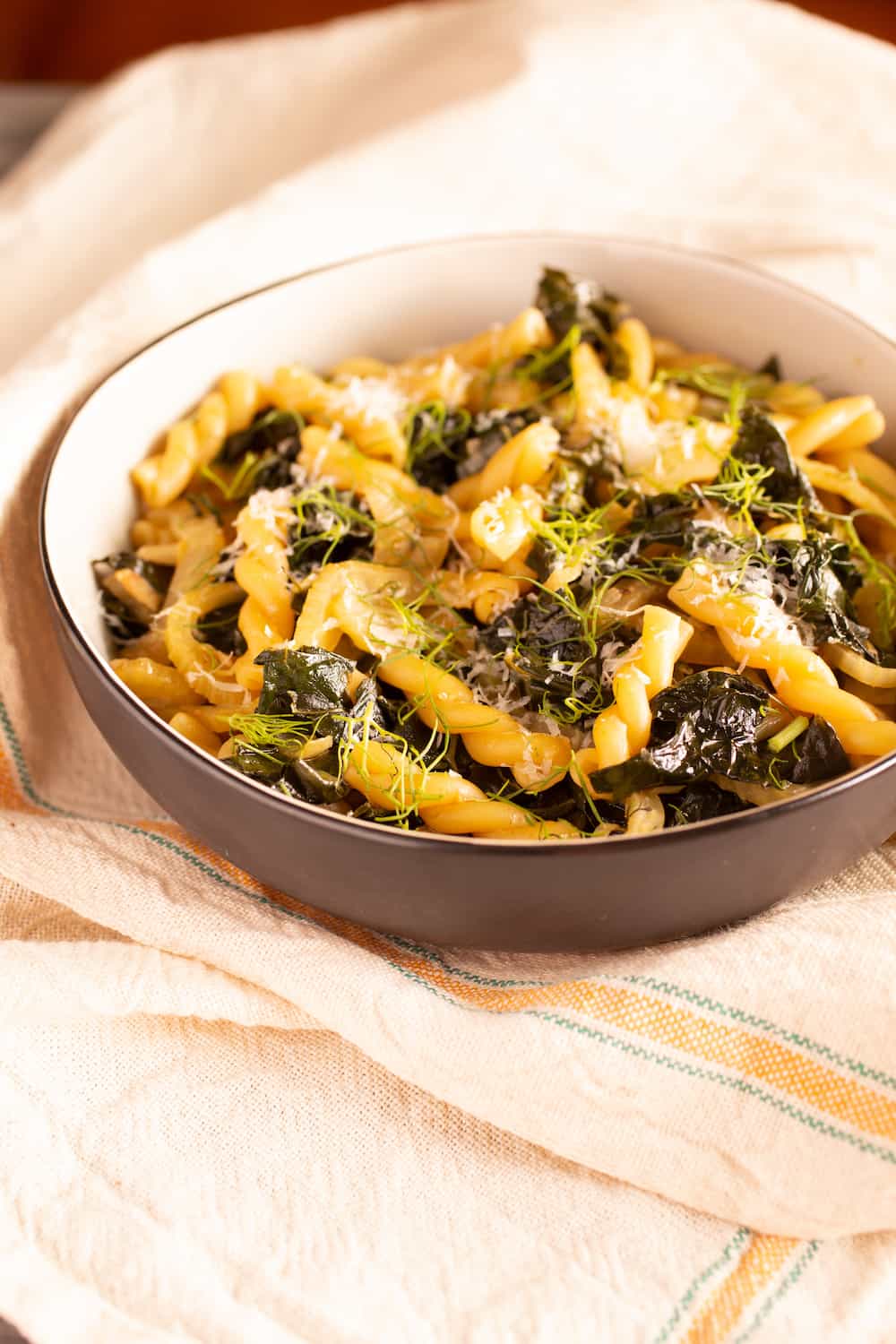 one-pot kale fennel pasta