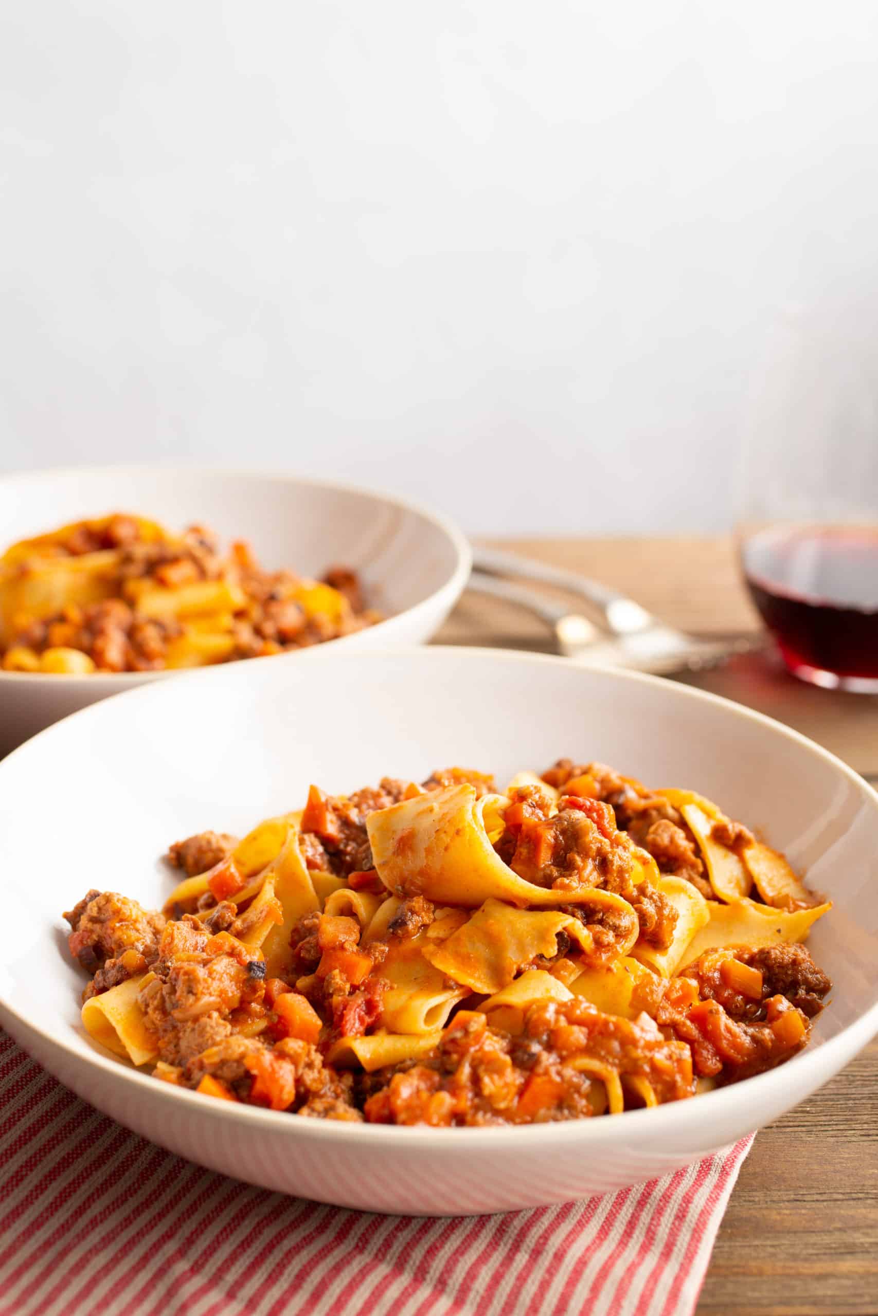 pappardelle with bolognese sauce