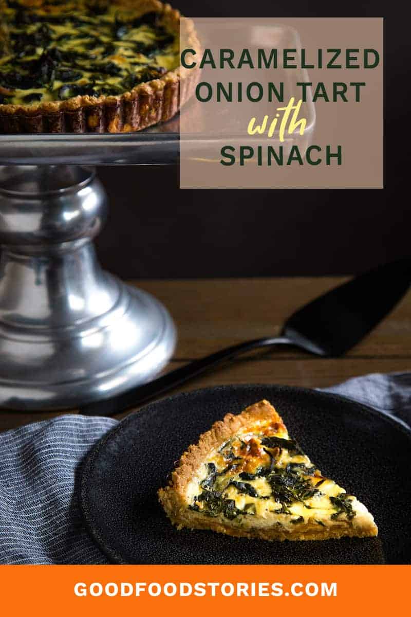 caramelized onion and spinach tart