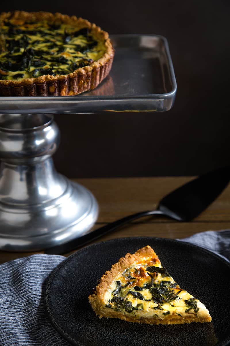 For brunch or lunch, a caramelized onion tart with spinach and Gruyere is a showstopper.