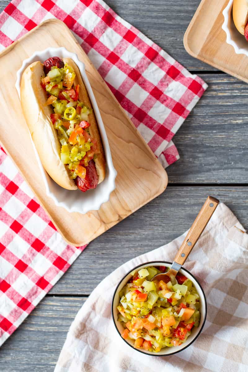 Chicago dog relish for hot dogs or burgers