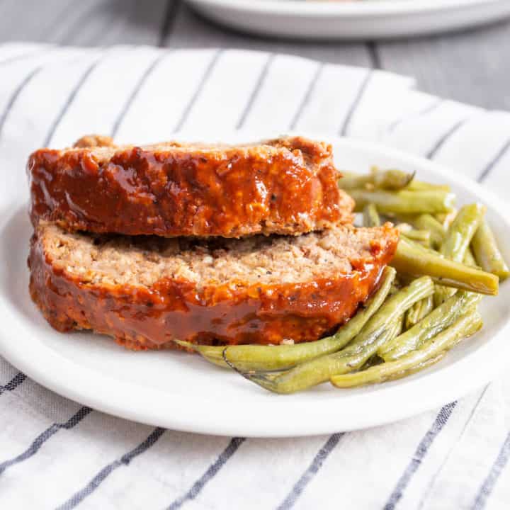 barbecue meatloaf and green beans