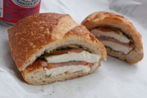 the Caprese sandwich from Bay Cities in Santa Monica, via www.www.goodfoodstories.com