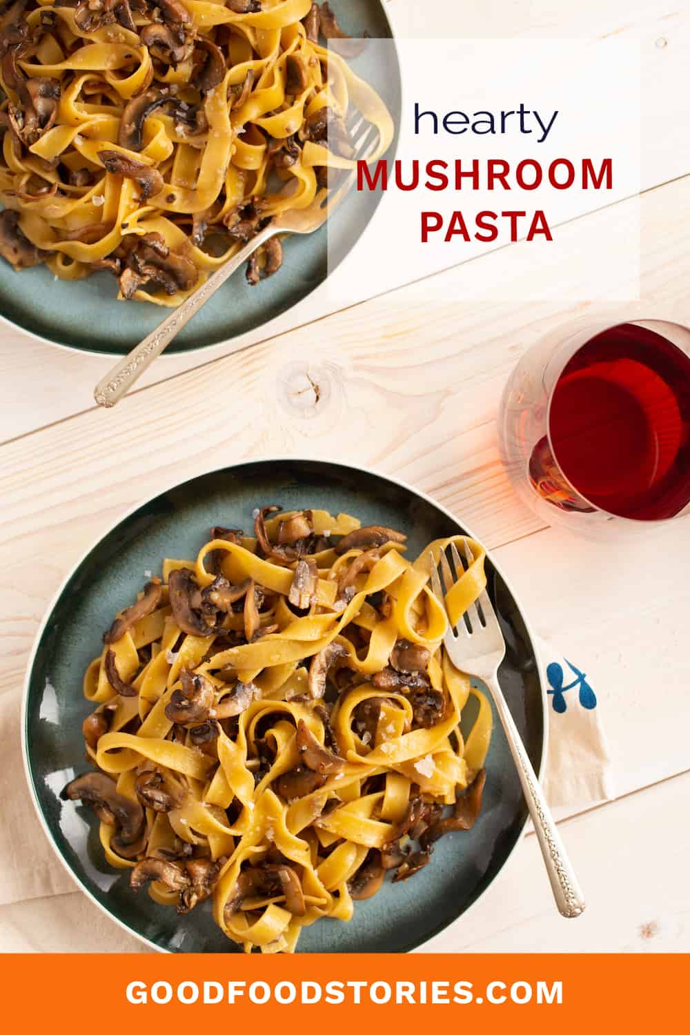 mushroom pasta with red wine