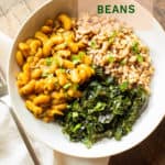 stewed cannellini beans with farro and kale