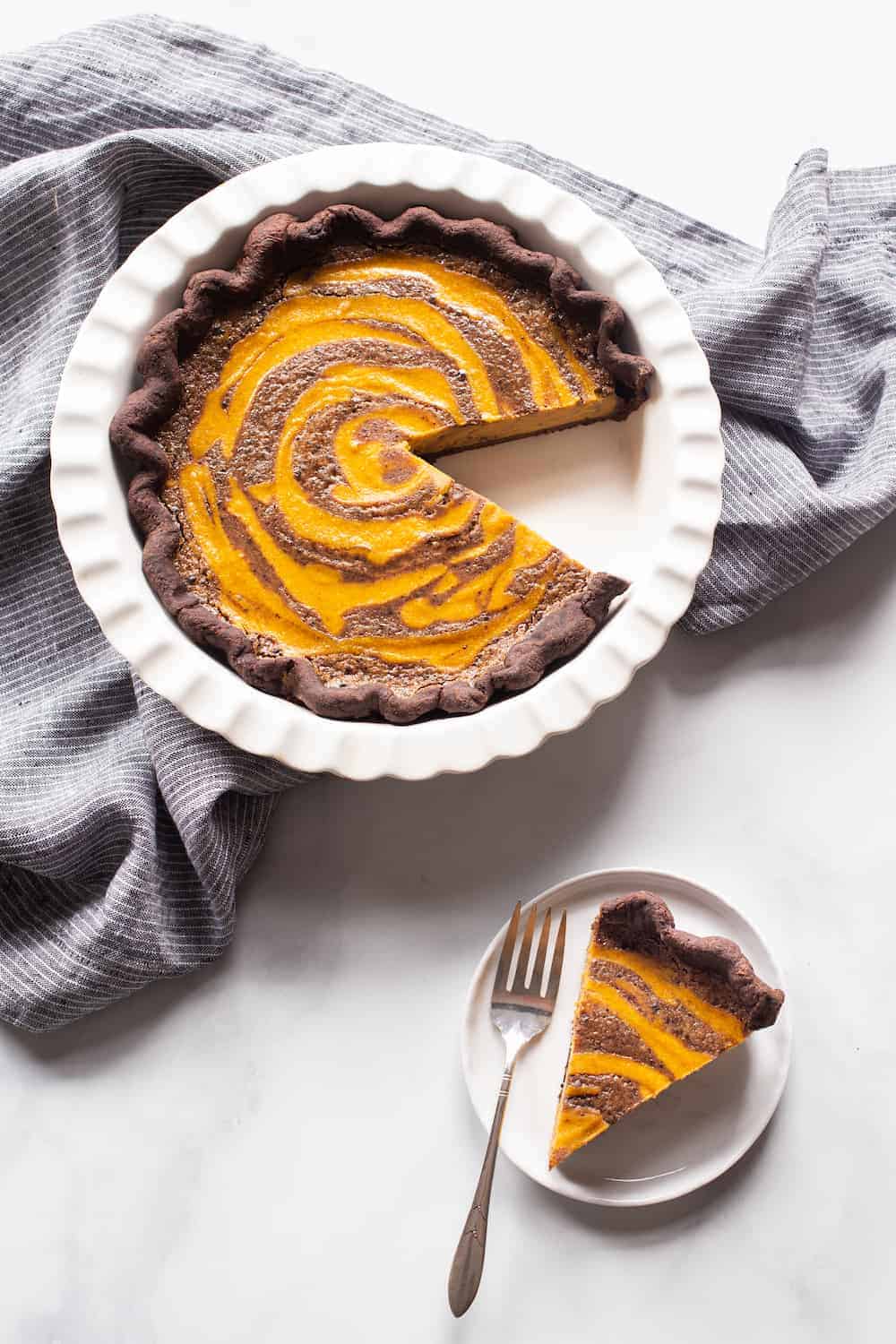 Butterscotch Pumpkin Chocolate Pie from Marbled, Swirled, and Layered