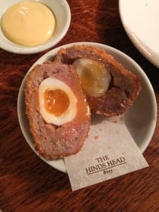 scotch egg at The Hinds Head, via www.www.goodfoodstories.com