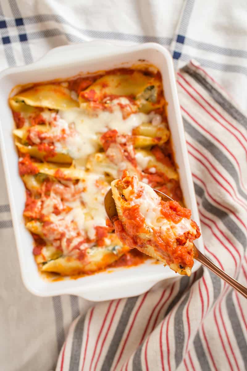 Spinach and Ricotta Stuffed Shells for Overplanners