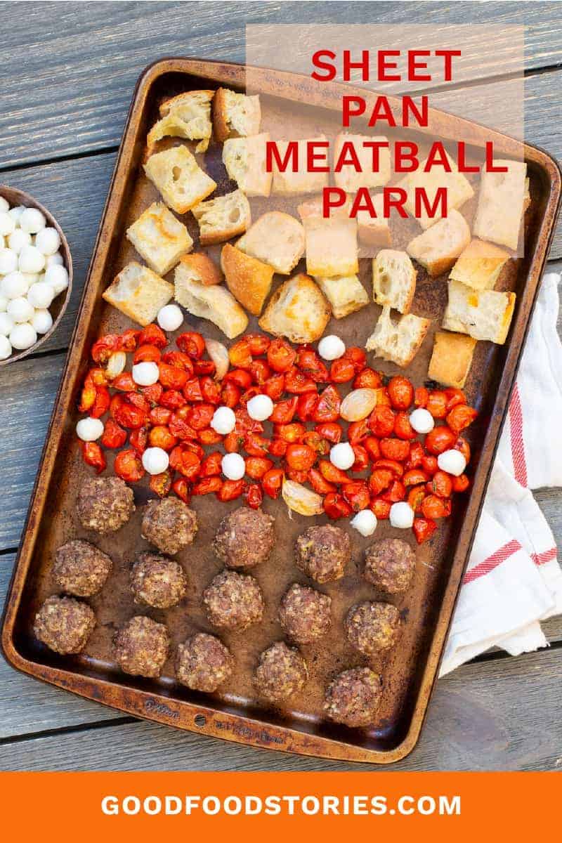 sheet pan meatball parm dinner