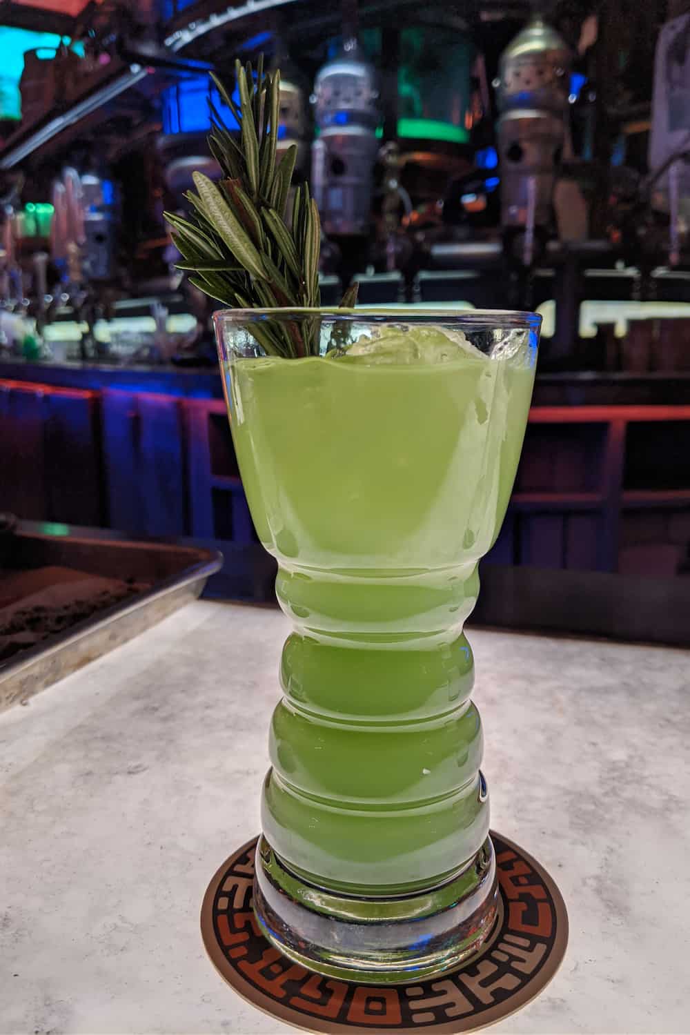 dagobah slug slinger cocktail at Oga's Cantina