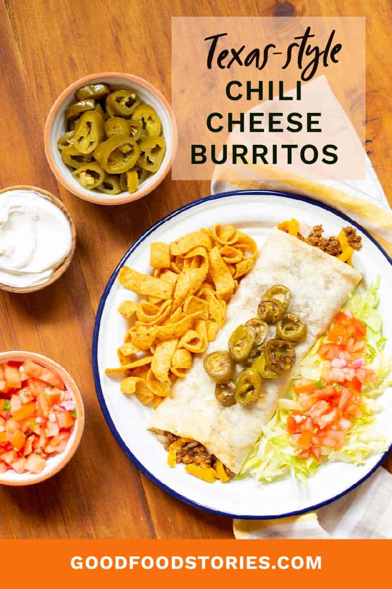 Texas-style chili cheese burrito