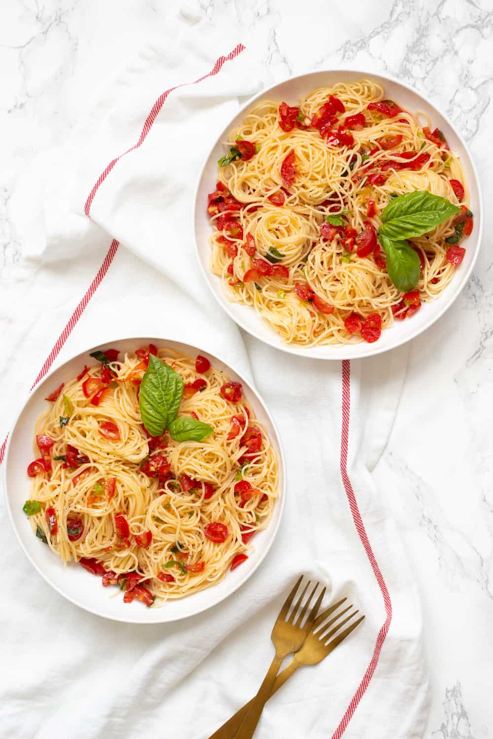 angel hair with no-cook tomato sauce